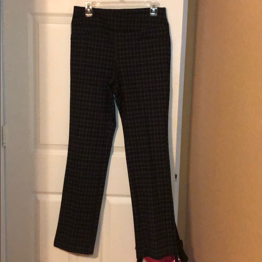 NY&C Black plaid boot cut pants